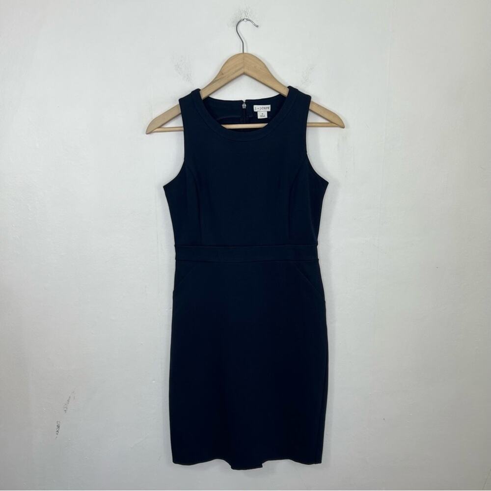 J by J Crew Navy Ponte Work Sleeveless Sheath Dress 0 - Picture 2 of 10